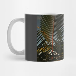 Caribbean Sunset. Palm Tree & Red Flower Mug